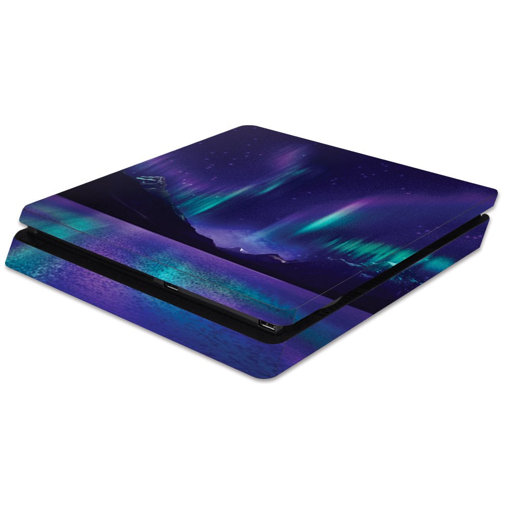 MightySkins Skin Compatible with Sony PS4 Slim Console - Aurora Borealis | Protective, Durable, and Unique Vinyl Decal wrap Cover | Easy to Apply