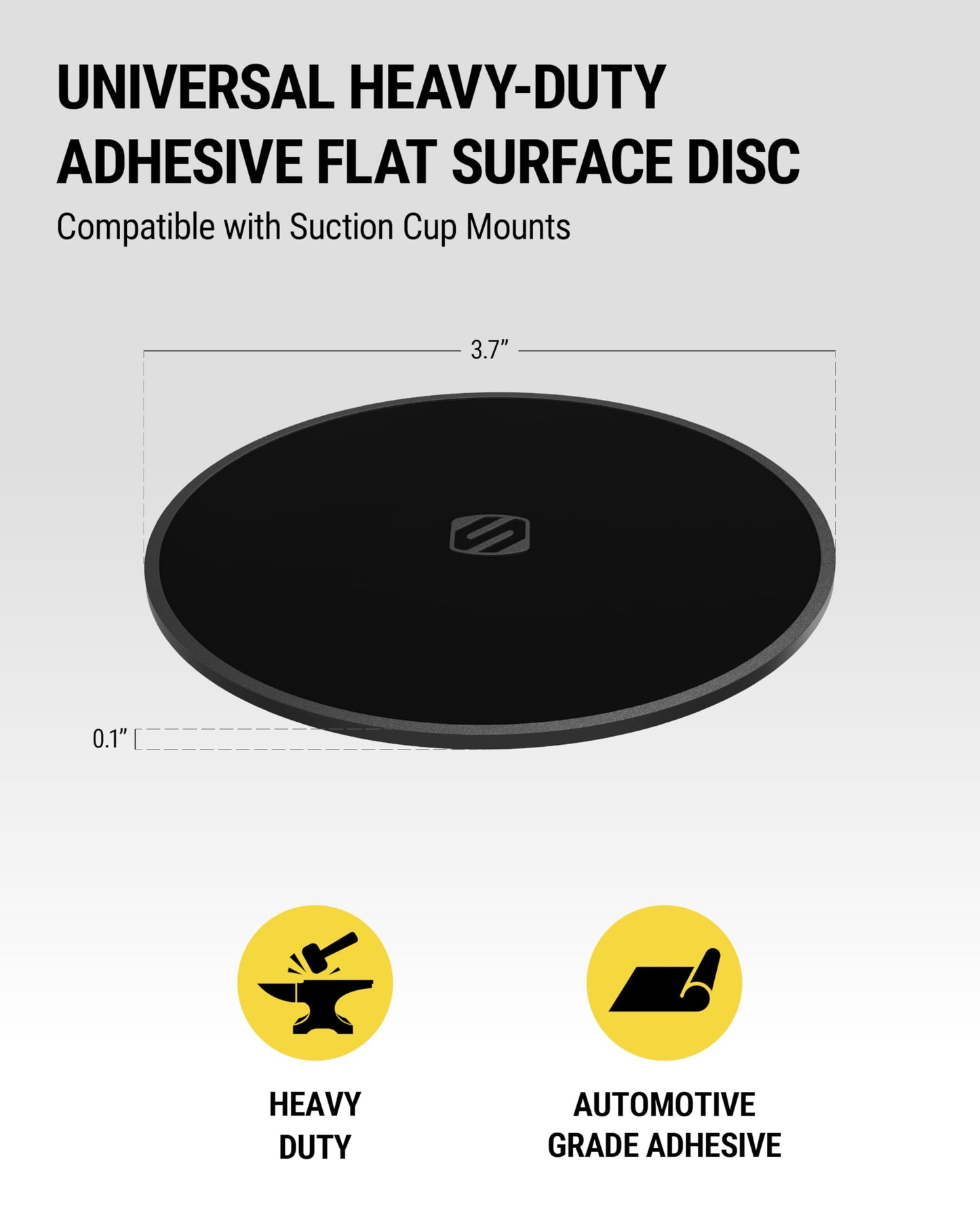 Scosche DMDHD-BPO Universal Heavy-Duty Adhesive Dashboard Pad Mounting Disk for Suction Cup Phone Holder, Dash Cam, GPS, MagicMount Flat Surface 3M
