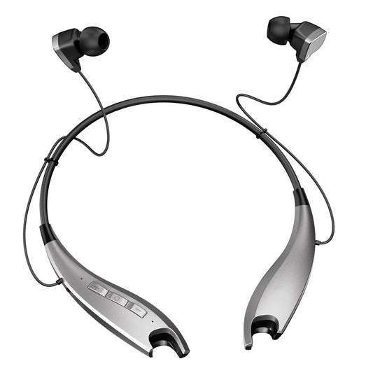 Neckband Headphones, Around The Neck Bluetooth Headphones w/Noise Cancelling Microphone, Bluetooth Headset w/ 22hrs Playtime, Neck Earphones Stereo