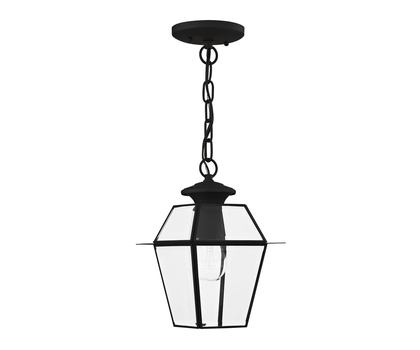 Livex Lighting 2183-04 Westover 1-Light Outdoor Hanging Lantern, Black
