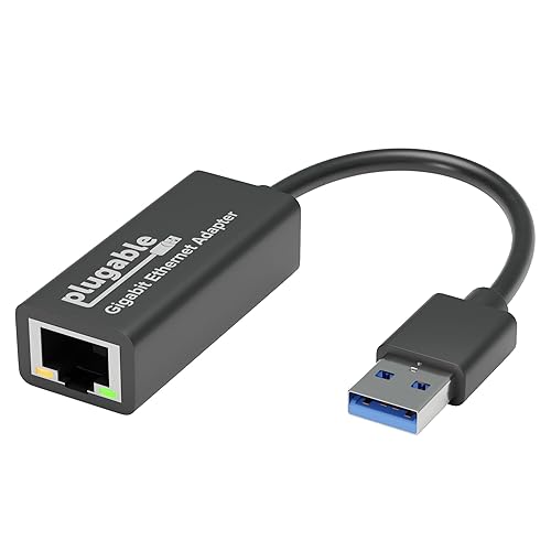 Plugable USB to Ethernet Adapter, USB 3.0 to Gigabit Ethernet, Compatible with Windows 11, 10, 8.1, 7, XP, macOS, Linux, Chrome OS