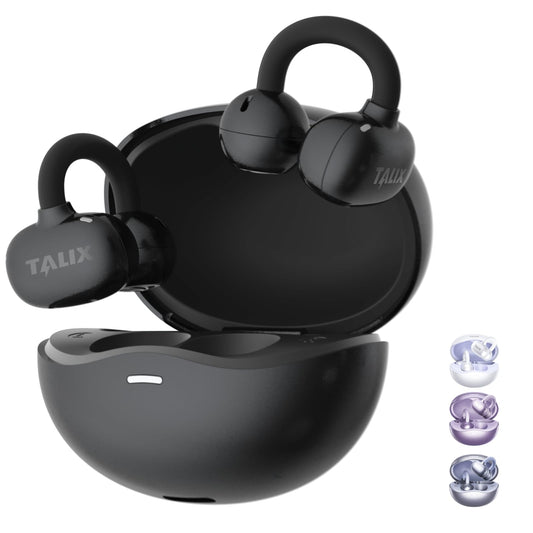 HHOGene TALIX X6 Clip-On Earbuds, Wireless Open Ear Earbuds Headphones, 4.8g Ultra-Light, Smart Touch Control, 40H Playtime, Immersive Sound，Secure…