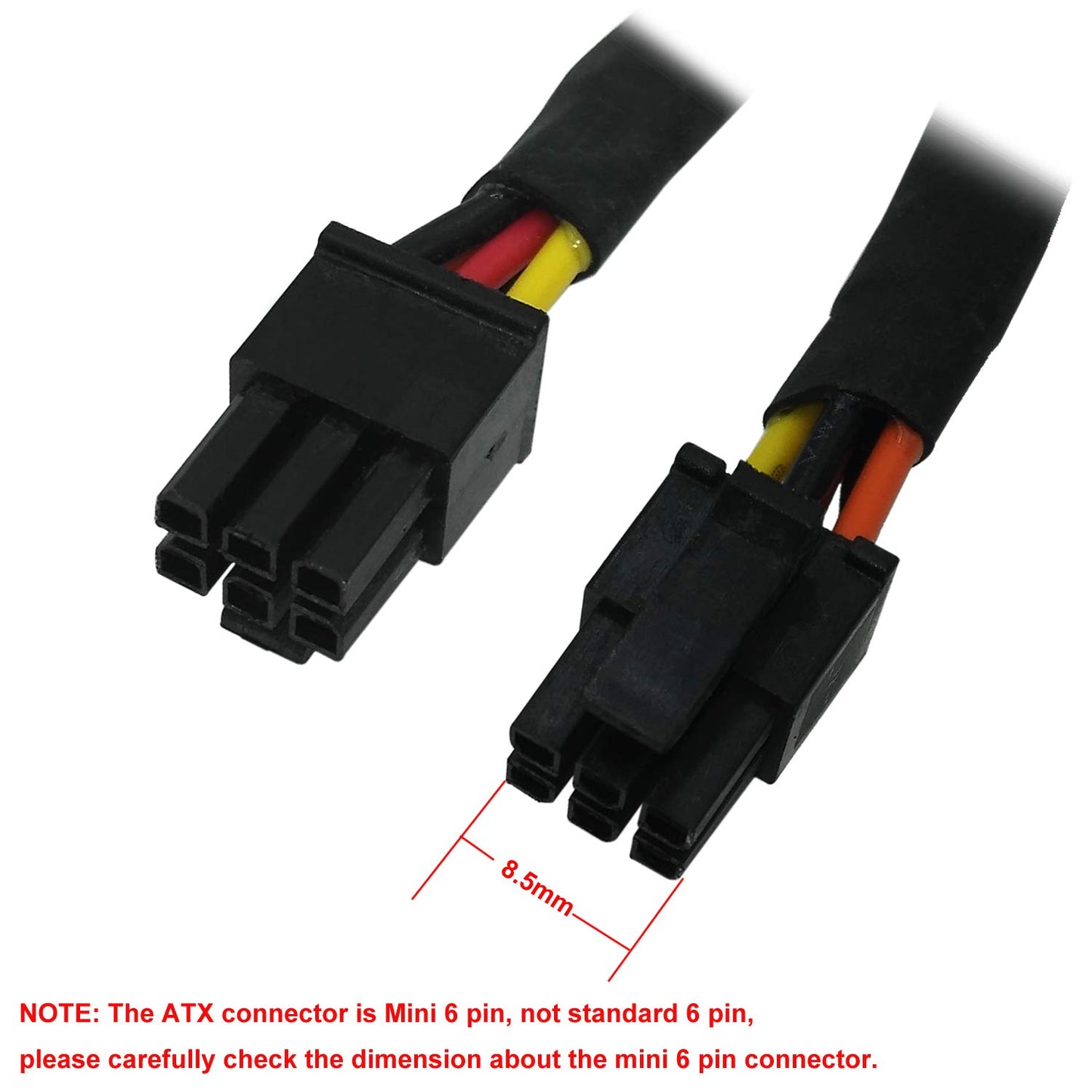 COMeap SATA Power Cable for Dell Inspiron 3653 3650 Series, Right-Angle SATA 15 Pin x2 to Mini 6 Pin ATX Adapter Compatible Part No. GP2JM