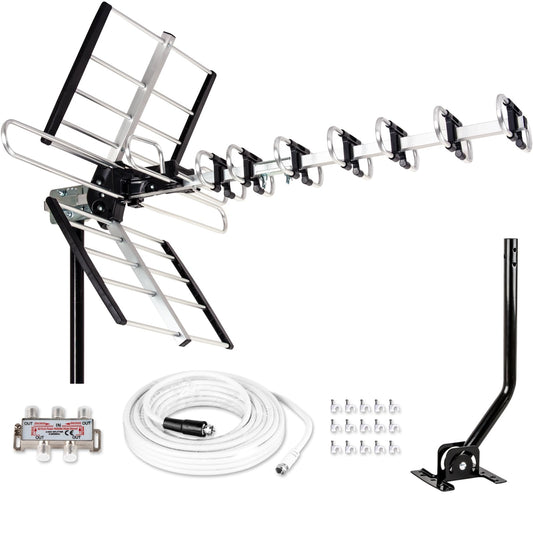 Five Star Outdoor HDTV Antenna up to 200 Mile Long Range, Attic or Roof Mount TV Antenna, Long Range Digital OTA Antenna for 4K 1080P VHF UHF Supports