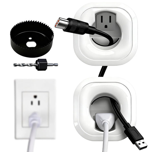 Naerza in Wall Cable Management Kit,All-in-One Voltage Adapted Cable Organizer, Streamline Wires for Living Room/Office | Easy Install Wall Wire