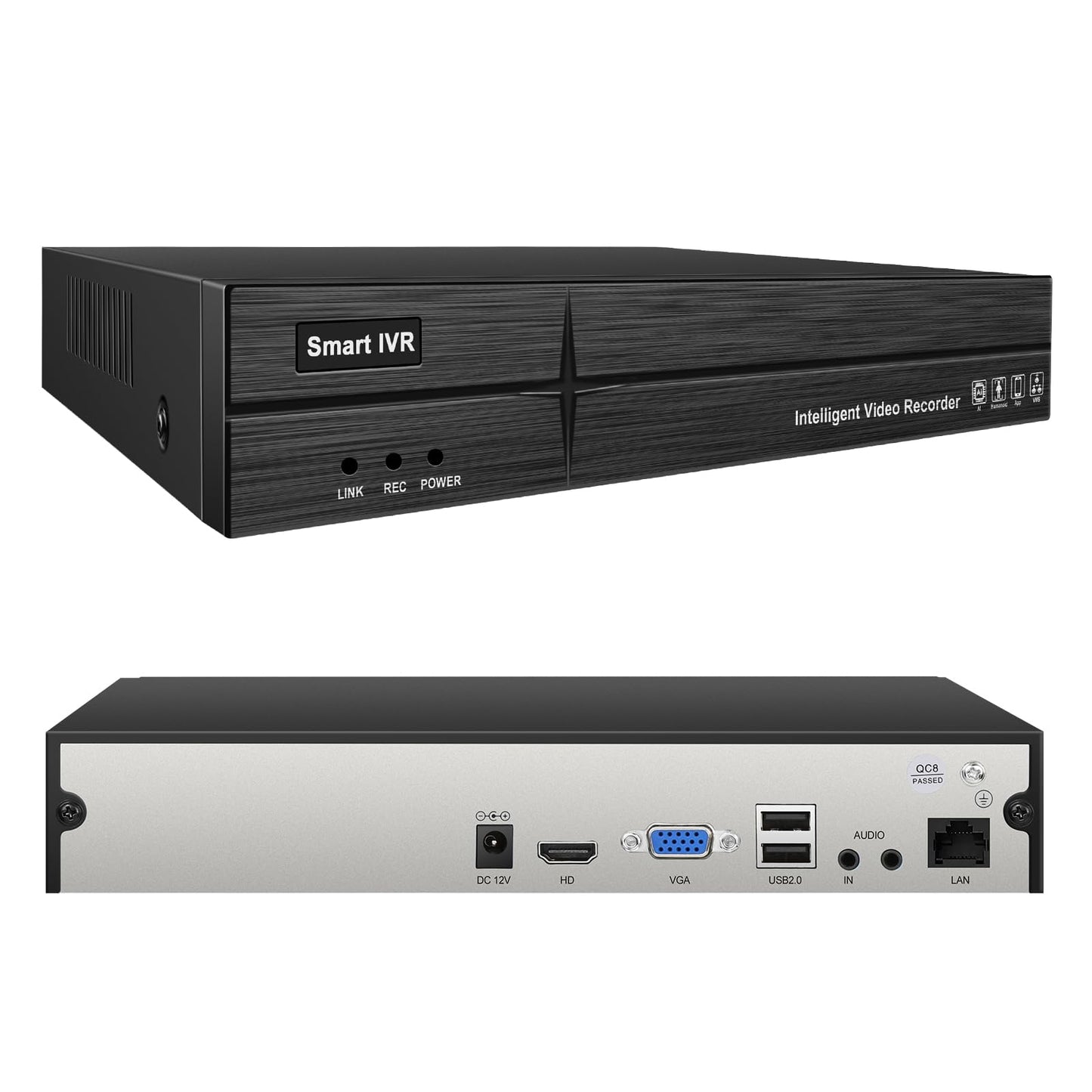 MWRCTV 4K 16CH Network Video Recorder 4K NVR for Security Camera System,Supports 8MP 5MP 4MP 2MP HD PoE IP Cameras,No Poe Port,UP to 16TB HDD(NOT
