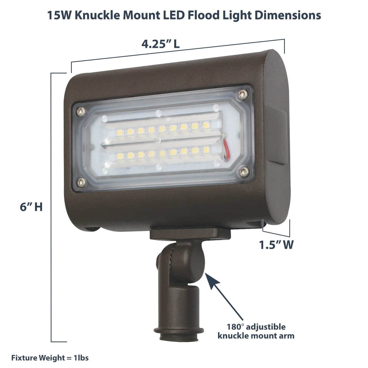Straits LED Landscape Flood Security Light | 1663LM (15W) | 5000K Knuckle Mount Outdoor Light | Alternative to 50W Metal Halide | 5 Yr Warranty