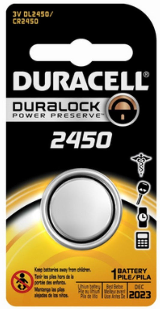 Duracell Lithium Battery Security 3 Volt DL2450B 1 Each (Pack of 3)