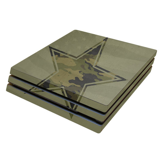 MightySkins Skin Compatible with Sony PS4 Pro Console - Army Star | Protective, Durable, and Unique Vinyl Decal wrap Cover | Easy to Apply, Remove