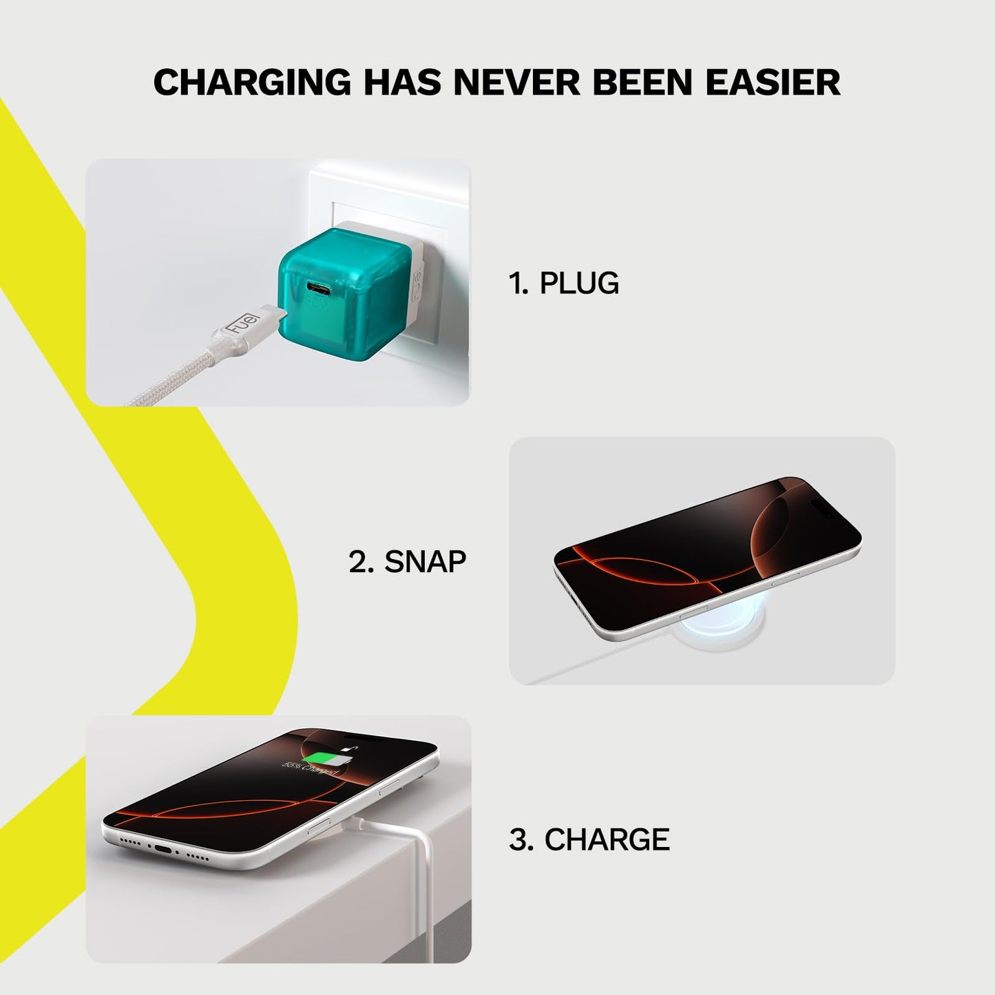 iPhone Charger Fast Charging MagSafe Charger - Fuel - 15W Magnetic Wireless Charger - Magnetic/MagSafe Charging Pad for iPhone 17 Pro Max/Air/16 Pro
