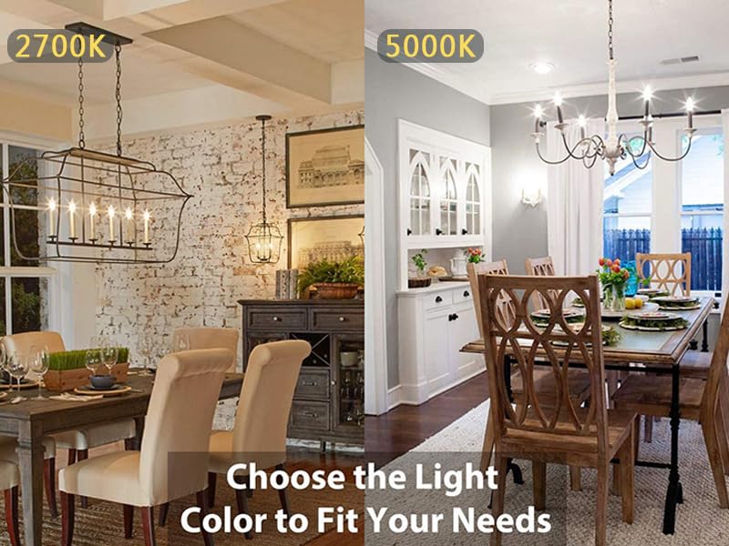 KINUR E12 B11 Candelabra led Light Bulbs 4 Watt (40 Watt Equivalent) 5000K Soft White CA11 Flame Candle Light Bulb Pendants Wall sconces Non-Dimmable
