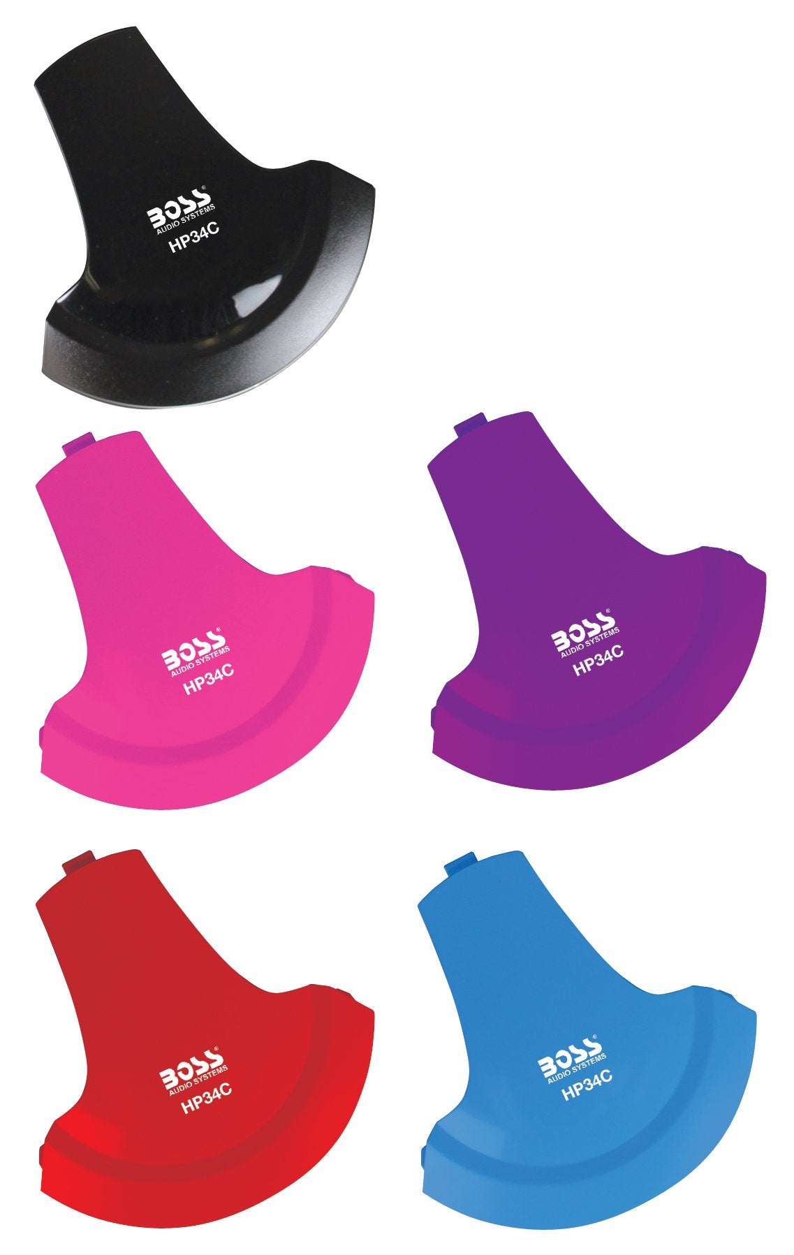 BOSS Audio Systems HP34C Dual Channel Foldable Wireless Headphone, Interchangeable Color Accent Caps, Multicolor