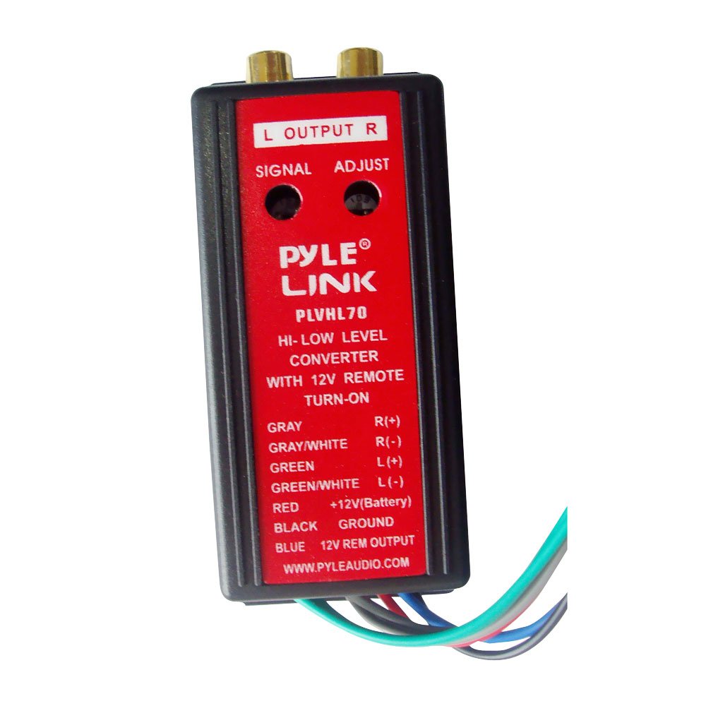 Pyle 2-Channel Hi-Level To Low-Level Converter - Auto Adjustable w/12V Remote Turn-On, Dual Channel, Full DC Isolation, Easy To Install, High-Quality…