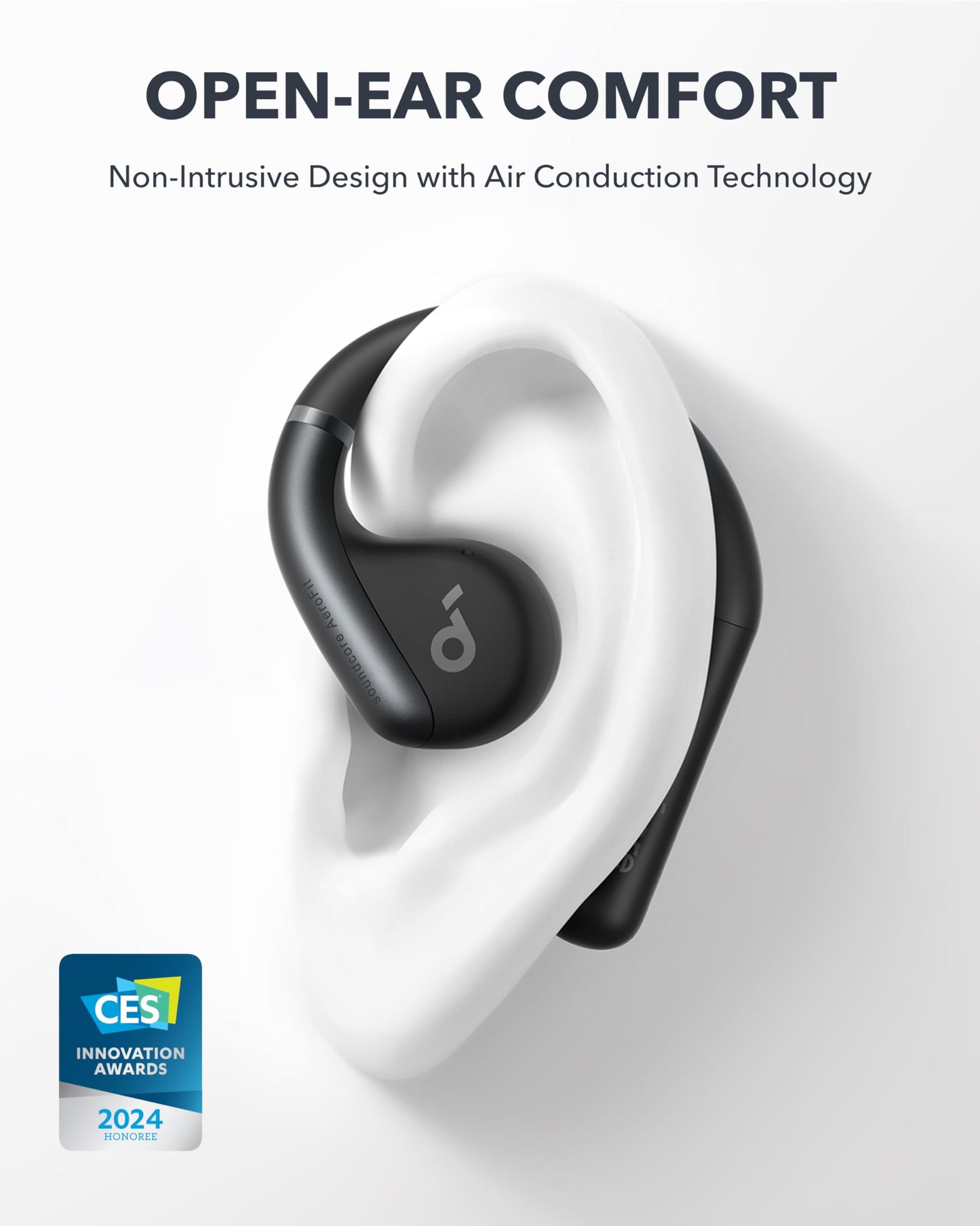 Soundcore AeroFit by Anker Open Ear Earbuds, Open Ear Headphones (Renewed)