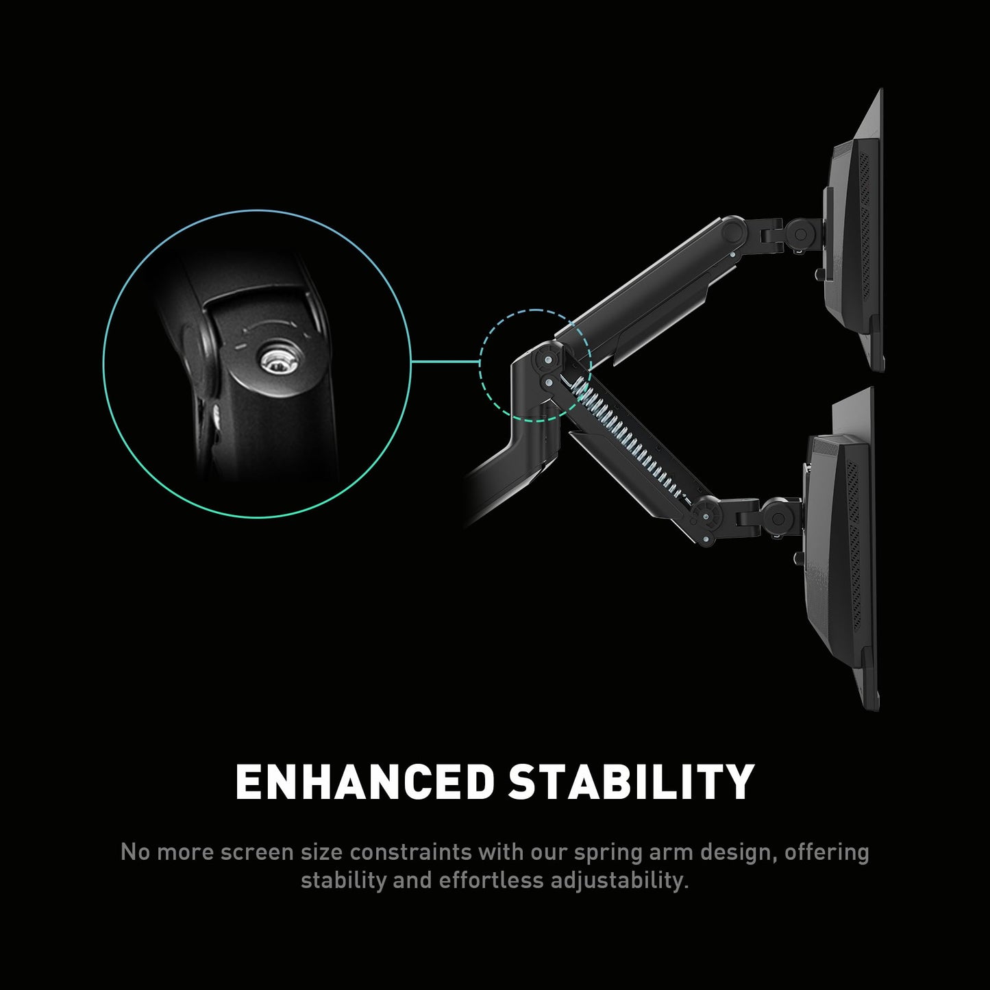 MSI MAG MT201D - Premium Heavy Duty Dual Monitor Stand Arms, 17-45" Support, VESA Compatible, Adjustable Spring Mount, 44 lbs per Screen, Clamp &