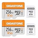 GIGASTONE 256GB Micro SD Card 2-Pack, A1 V30 4K Video Recording, Surveillance, Security Camera, Action Camera, Drone, 100MB/s MicoSDXC Memory Card