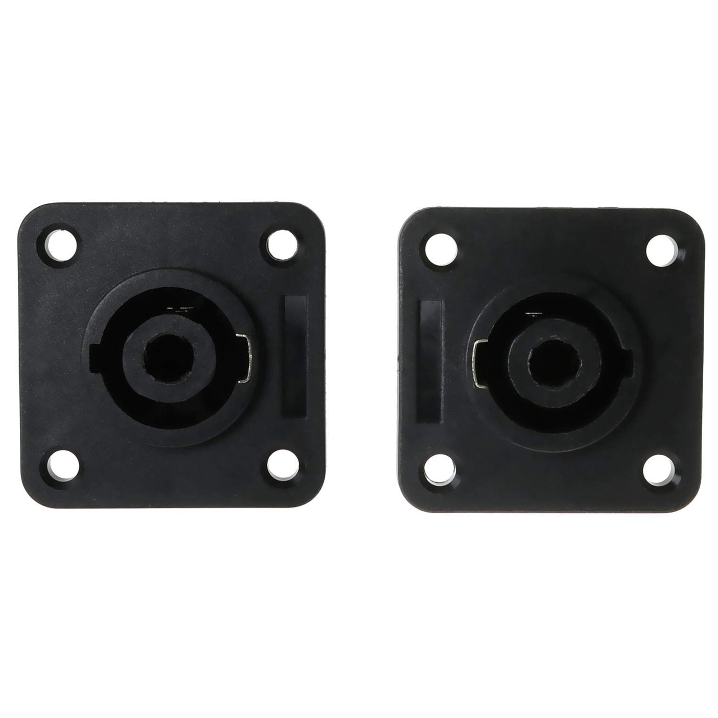 E-outstanding 2PCS 4 Pole Conductor Female Panel Mount Square Chassis Jack Speaker Audio Socket Connector