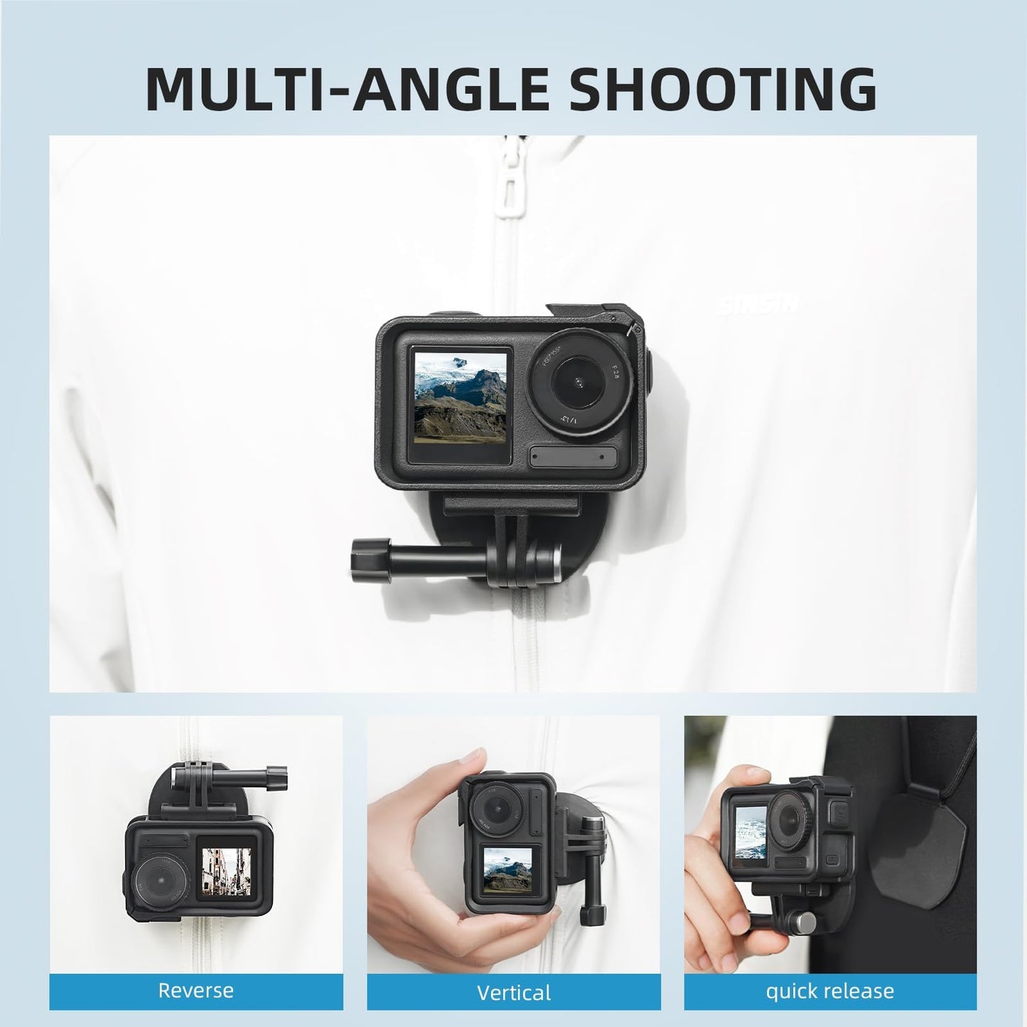 Flymile Magnetic Chest Mount for GoPro Hero13/12/11/10/9/8, POV Neck Lanyard Mount for Insta360 GO Ultra, for DJI Osmo Action 5 Pro/4/3/360,