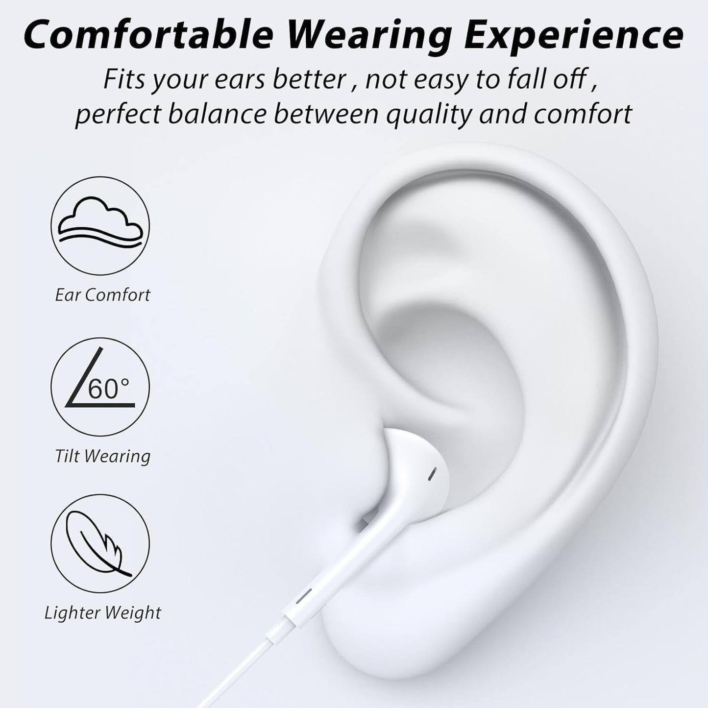 2 Pack-USB C Headphones for iPhone 17/16/15 Earbuds USB C Wired Earphones with Mic & Remote Control Noise Cancelling for 17/16/15 Plus/Air/Pro, Galaxy