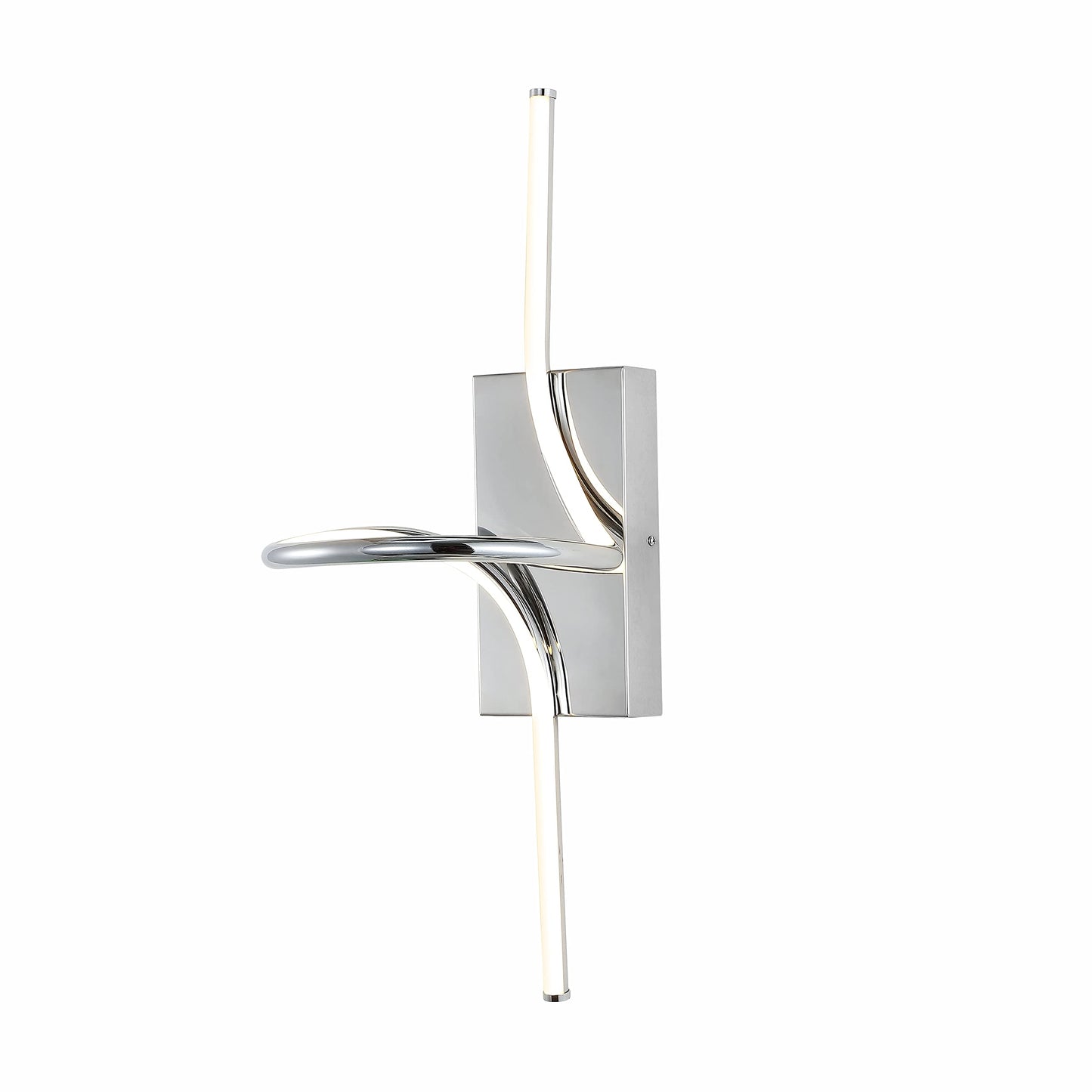 JONATHAN Y 9" Chrome Modern Minimalist Integrated LED Vanity Light Sconce, Dimmable Metal Wall Lamp for Bathroom Mirror, Living Room, Hallway