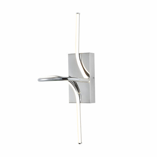 JONATHAN Y 9" Chrome Modern Minimalist Integrated LED Vanity Light Sconce, Dimmable Metal Wall Lamp for Bathroom Mirror, Living Room, Hallway