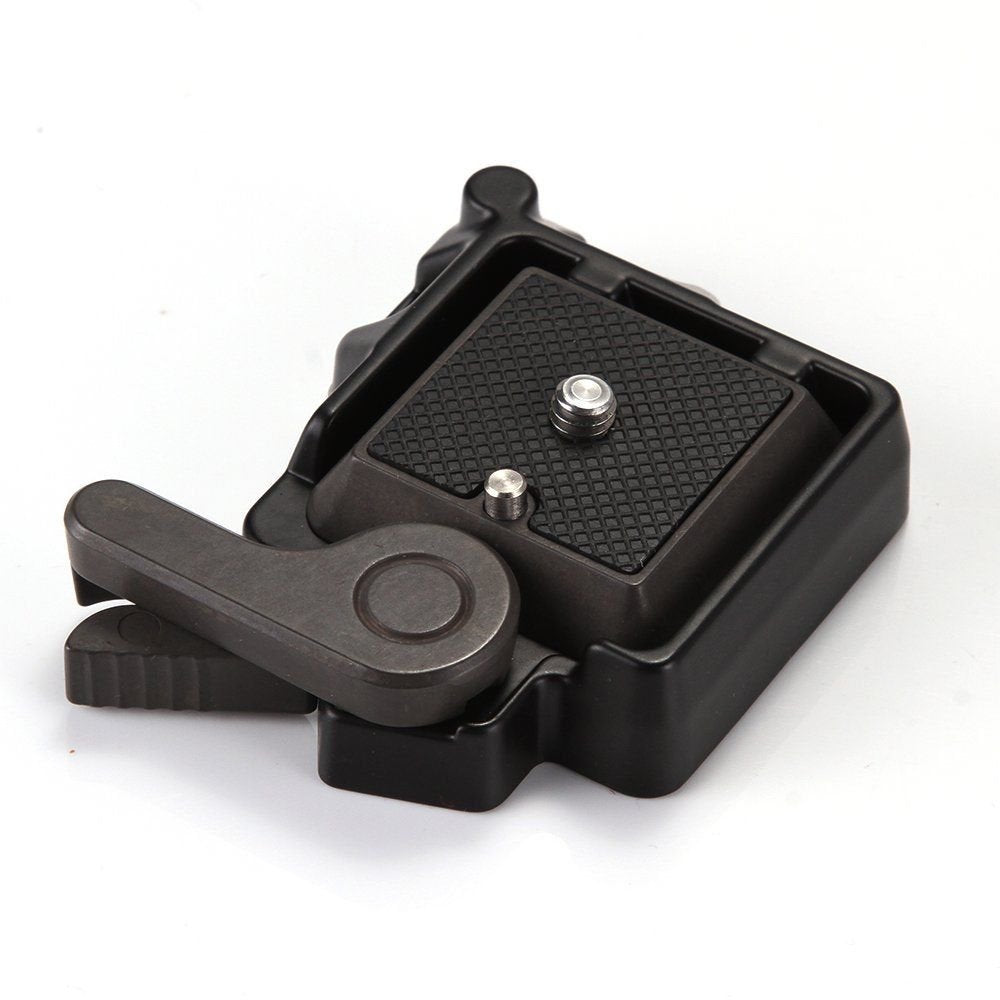 FocusFoto Universal QR Quick Release Clamp Adapter & Plate with 1/4'' Screw Mounting & 3 Bubble Levels for DSLR Camera Tripod Monopod Stabilizer Ball