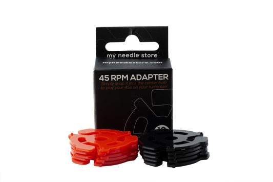 My Needle Store [SA-10] 45 Record Adapter, 10 Pack (5 Red, 5 Black) for 45 RPM Records - Compatible with Record Players and Turntables; Perfect