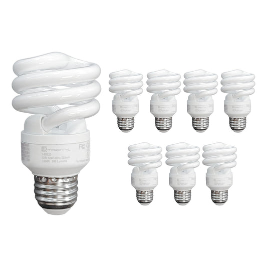 Xtricity Compact Fluorescent Light Bulb T2 Spiral, E26 Base (8 Pack)