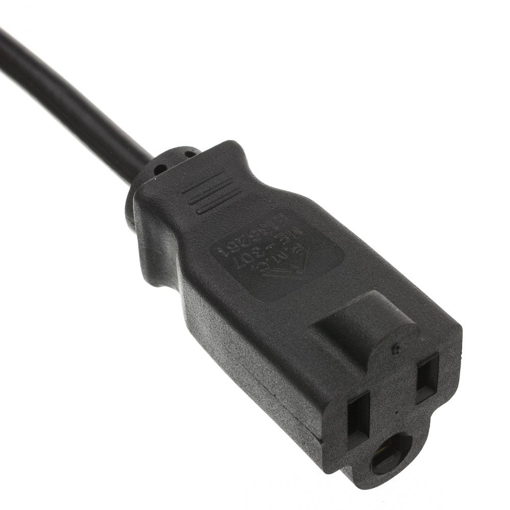 6 feet Computer/Monitor Power Cord Adapter, NEMA 1-15R Female to C14 Male Plug, 3 Pin, 18 AWG, 10 Amp, Power Cable for PC/Monitor, Power Extension