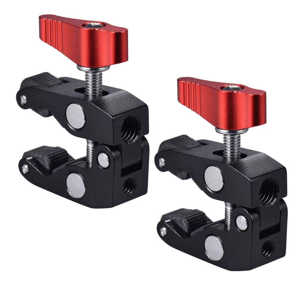 Andoer 2-Pack Crab Pliers Clip Super Clamp 1/4 & 3/8 Threaded for DSLR Rig LCD Monitor Studio Light Camera Magic Arm Photo Studio Accessory