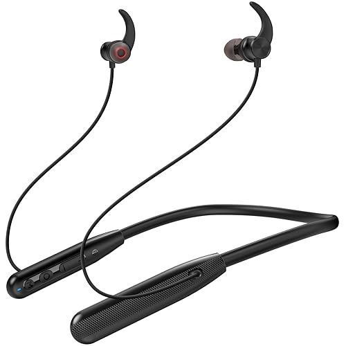 Rythflo Neckband Bluetooth Headphones, ENC IPX7 Sweatproof Sport Earbuds with AI-Enhanced Mic Vibration Call Alert, 50H Playtime Deep Bass Wireless…