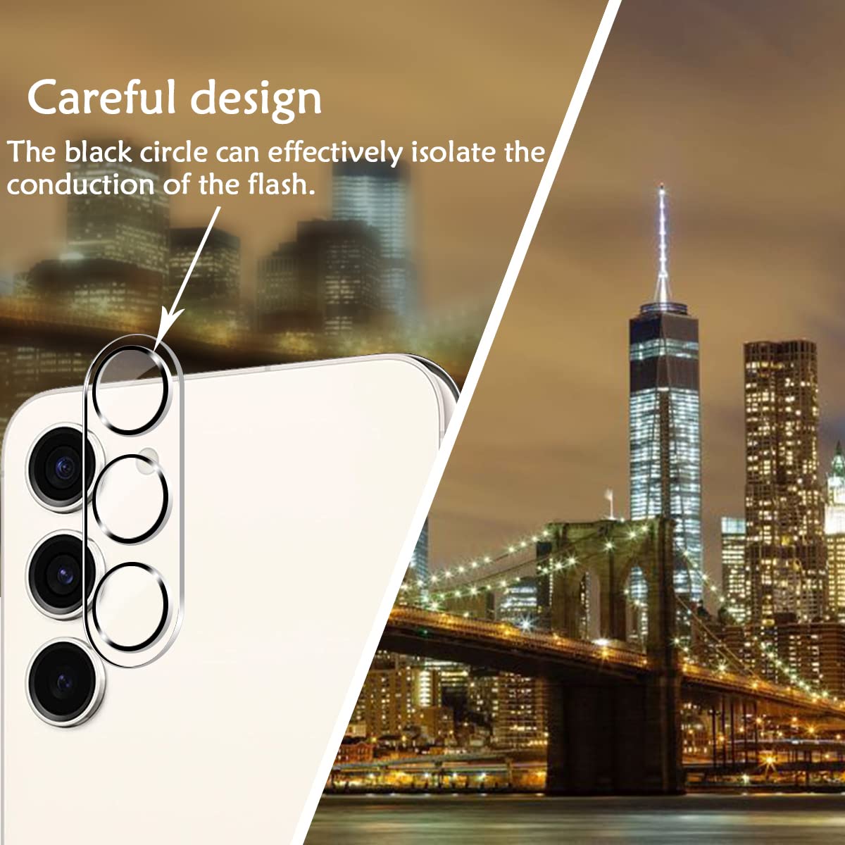 Galaxy S23 Tempered Glass Screen Protector + Camera Lens Protector [ 2 + 2 Pack ][Case Friendly] [Anti-Scratch] [Ultrasonic Fingerprint Unlock] Clear