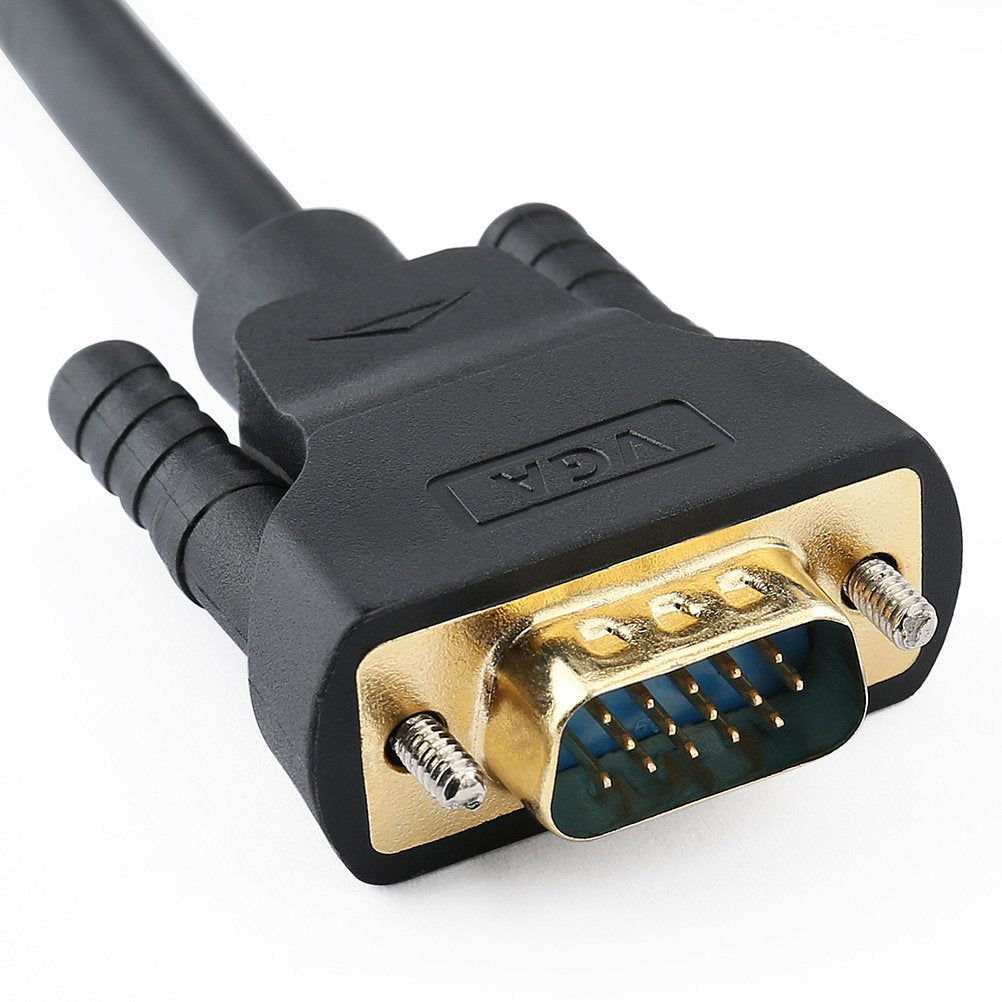 DTech Displayport to VGA Cable 10ft, DP Male to Male Cord Adapter with Gold Plated Connector (Black, 10 Feet)