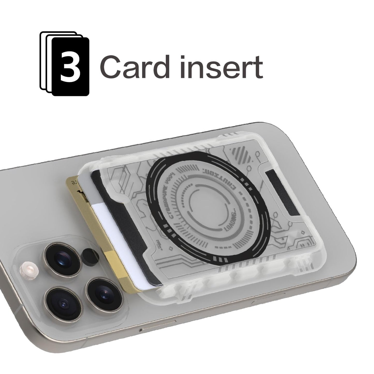 HZmeris Magnetic Card Holder, ID Holder Wallet Credit Card Magnetic Tarjetero magnético Compatible with MagSafe&Popsocket - for Work, Travel, Office