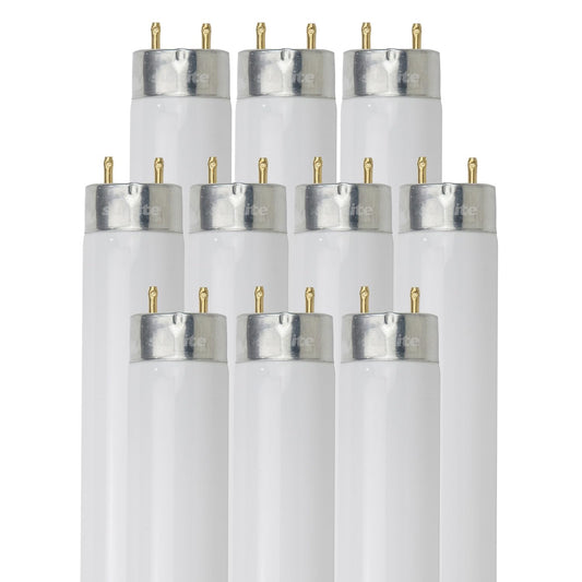 Sunlite F32T8/SP850 4 Foot T8 Linear Fluorescent Light Bulb, 32 Watts, 3050 Lumens, Medium Bi-Pin (G13) Base, 5000K Daylight, High Performance, 10