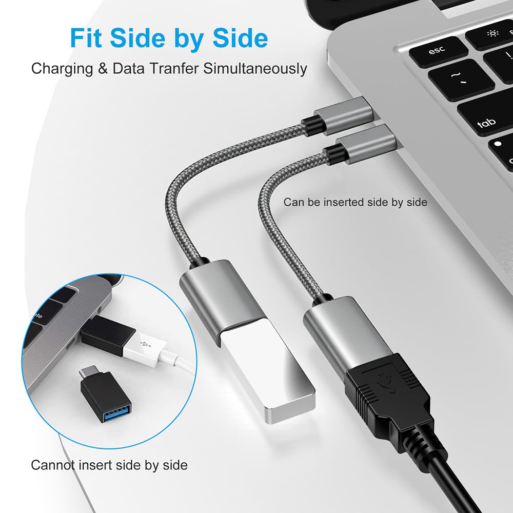 USB C to USB 3.0 Adapter [3 Pack], USB C Male to USB Female OTG Cable Thunderbolt3 to USB Adapter Compatible for MacBook Pro/Air, iPhone 16 Pro Max/16