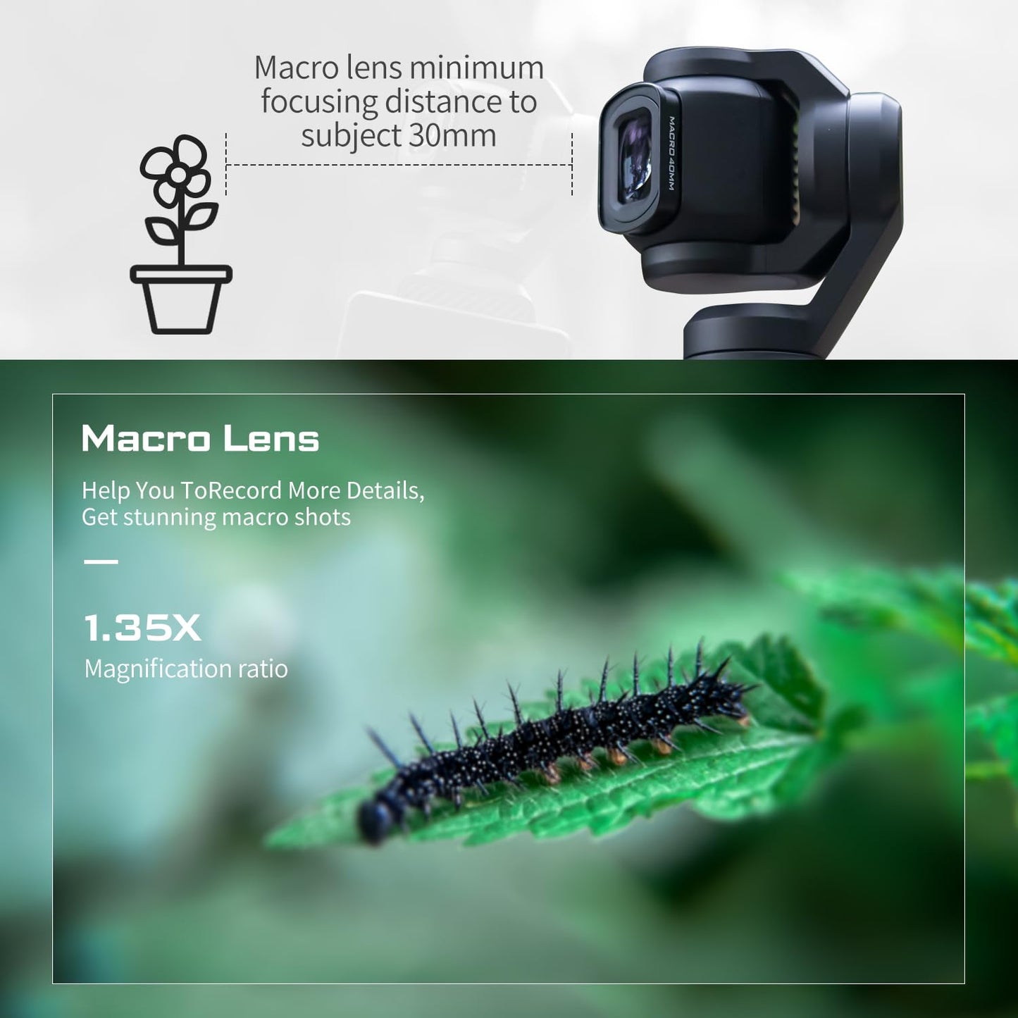 Freewell 2-in-1 Macro & Wide Angle Lens Kit Compatible with Pocket 3/Xtra Muse- Includes Anamorphic Lens, ND Filters, for Cinematic Photo & Video
