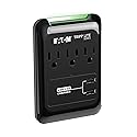 Eaton Tripp Lite Series SK30USB 3 Outlet Extender Surge Protector Power Strip with 2 USB Charging Ports, 540 Joules, Portable Travel Multi Plug Wall