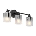 artika Modern Bathroom Vanity Light, 3-Light Sconce - Black Glass, Steel - VAN3-HZ-BL (25.4 x 7.3 x 9.8 in)