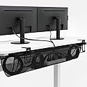 VIVO No Drill Clamp-on 44 inch Mesh Net Under Desk Cable Management Wire Organizer, Adjustable Home Office Standing Desk Cord Storage Sleeve, Black