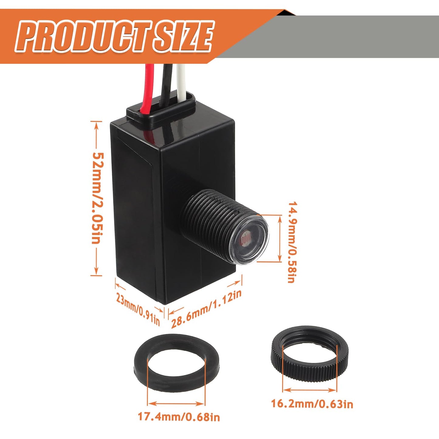 JAMHER 6 Pack Dusk to Dawn Sensor 120-277V Photoelectric Switch Photocell Light Sensor Hardwired Post Eye Light for Most Outdoor Lighting Fixtures