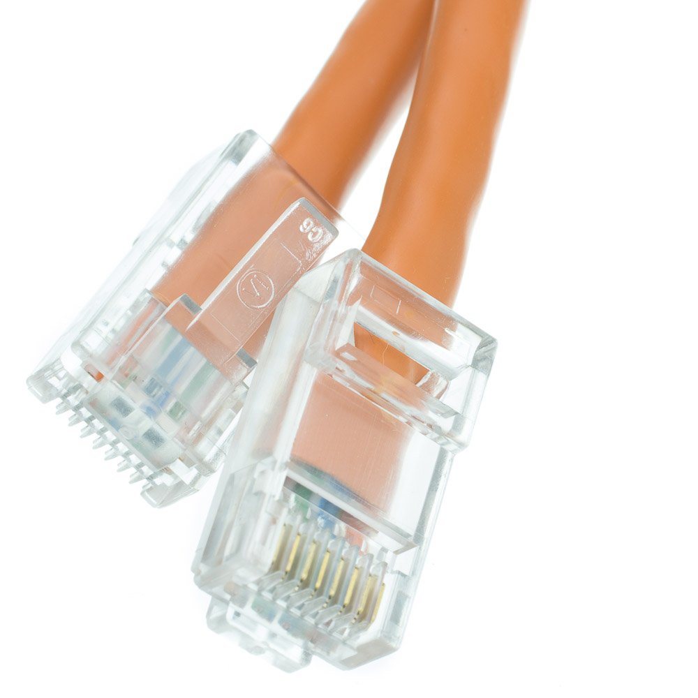 CableWholesale Cat6 UTP Ethernet Cable, Bootless, PoE, 25 ft, Orange