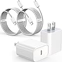 2Pack iPhone 17 16 15 Fast Charging Charger[Apple MFi Certified]6FT USB C-C Fast Charging Woven Cable with USB C Wall Block Apple Charger for iPhone17