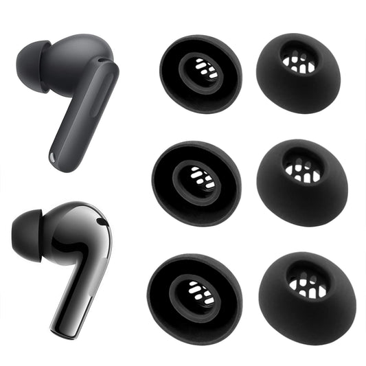 NANLANFAN Replacement Silicone Ear Tips for OnePlus Buds 4 / Buds 3 / Buds Pro 3 / Buds Pro 2 / Nord Buds 3 / Nord Buds 3 Pro Earbuds, 3 Pairs (Black