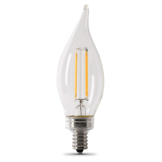 Feit Electric CA10 Enhance LED Light Bulbs, 25W Eq, Soft White, 2 Pack