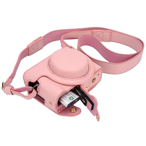 Bowan ZV1 Camera Case - Vintage PU Leather Camera Case for Sony ZV1 ZV-1 DSLR Camera Protective Leather Camera Case Bag with Camera Shoulder Strap
