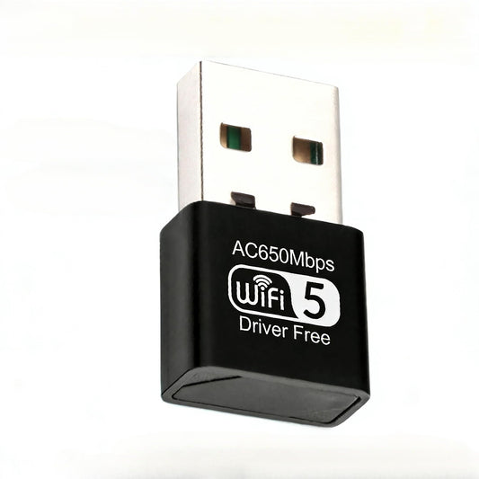 650Mbps 802.11ac Wireless USB WiFi Dongle Wi-Fi 5 Dual Band 2.4/5GHz Network Adapter Dongle for Desktop Laptop Support Windows 10/8/7/XP, MAC OS,Linux