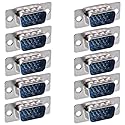 GANASOME 10Pcs DB15 Solder Type D-SUB VGA Male 3Row 15Pin Connector Adaptor Replacement