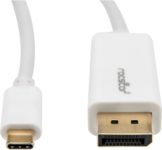 Rocstor Premium 3ft / 1m USB Type C to DisplayPort Cable - USB C to DP Cable - 4K 60Hz - White - DisplayPort/USB for Video Device, Monitor