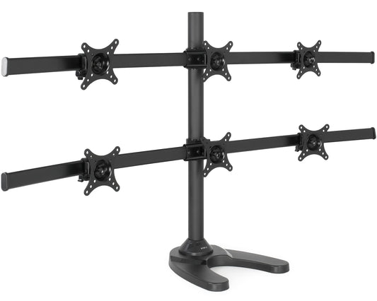 VIVO Hex LCD Monitor Height Adjustable 6 Screen Desk Mount Stand for up to 27 inch Screens, STAND-V006F
